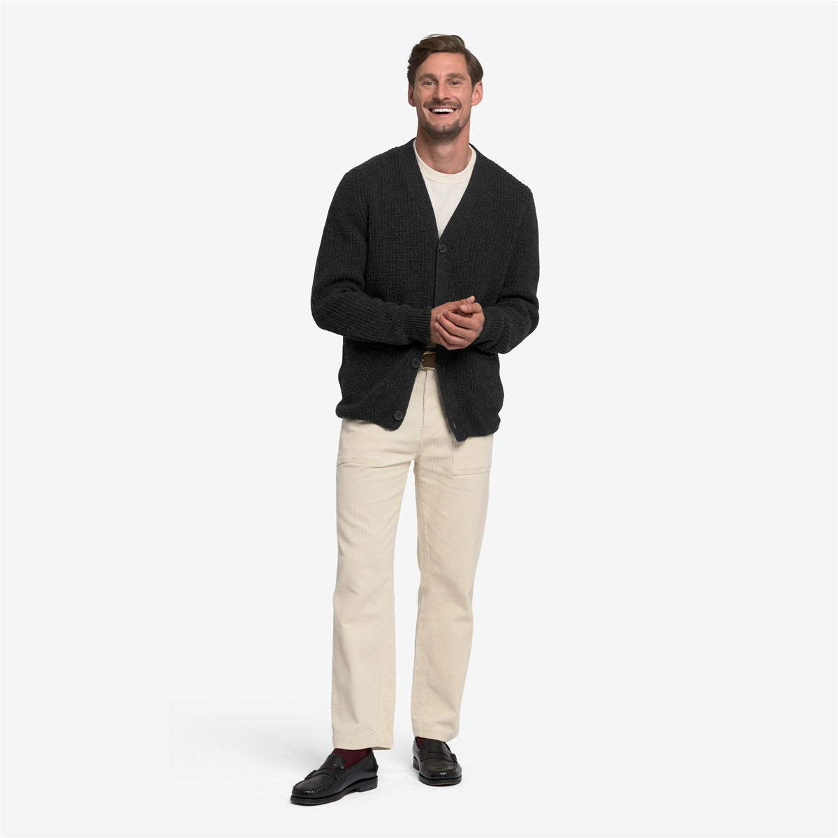 Grey Unisex Wool Cardigan