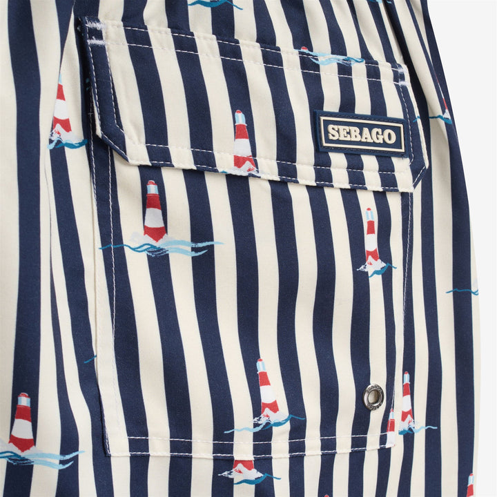 Navy blue Men's Yachting Swim Trunks with Quick-Dry Fabric 3