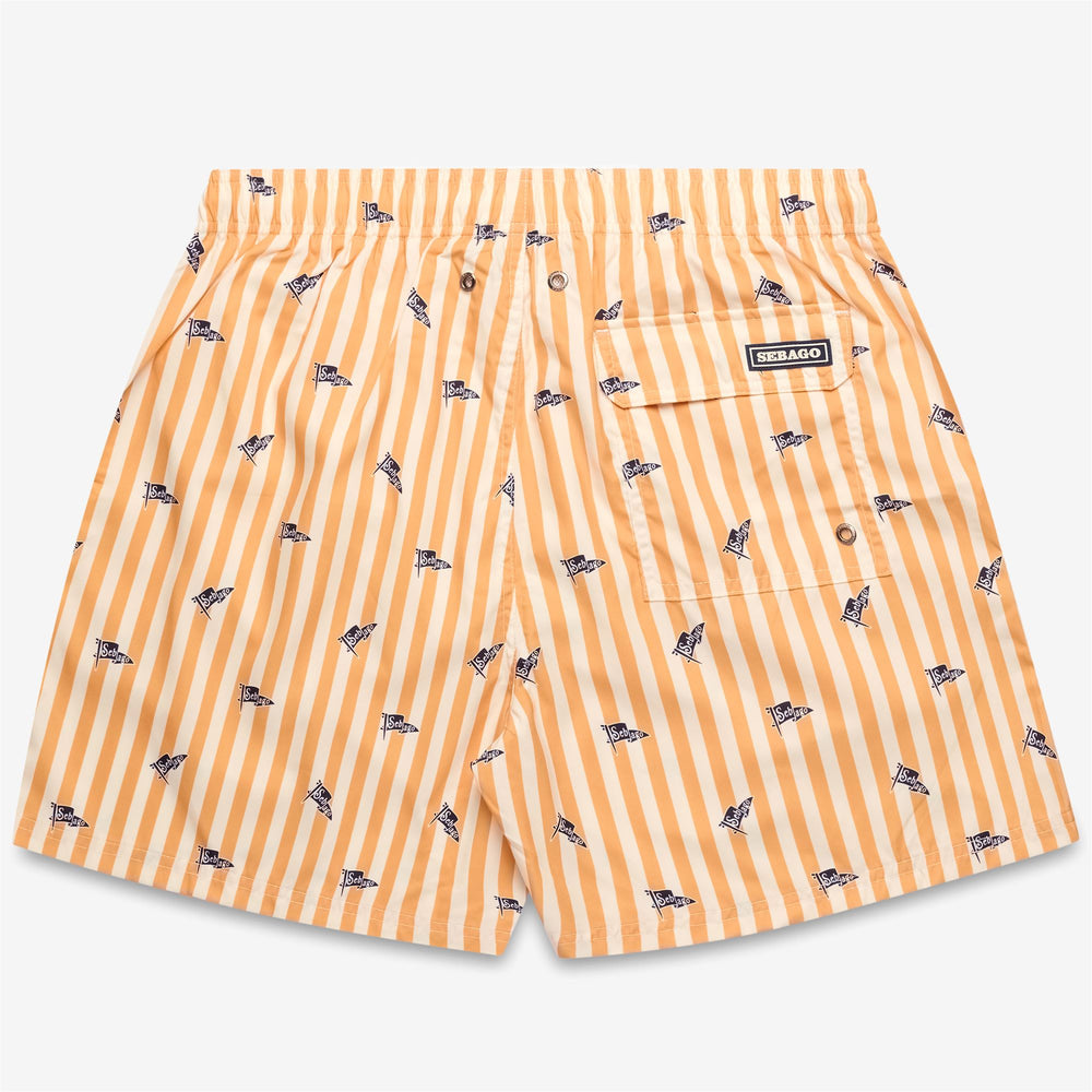 Off White Yellow Men's Nautical Swim Trunks with Quick-Dry Fabric 02