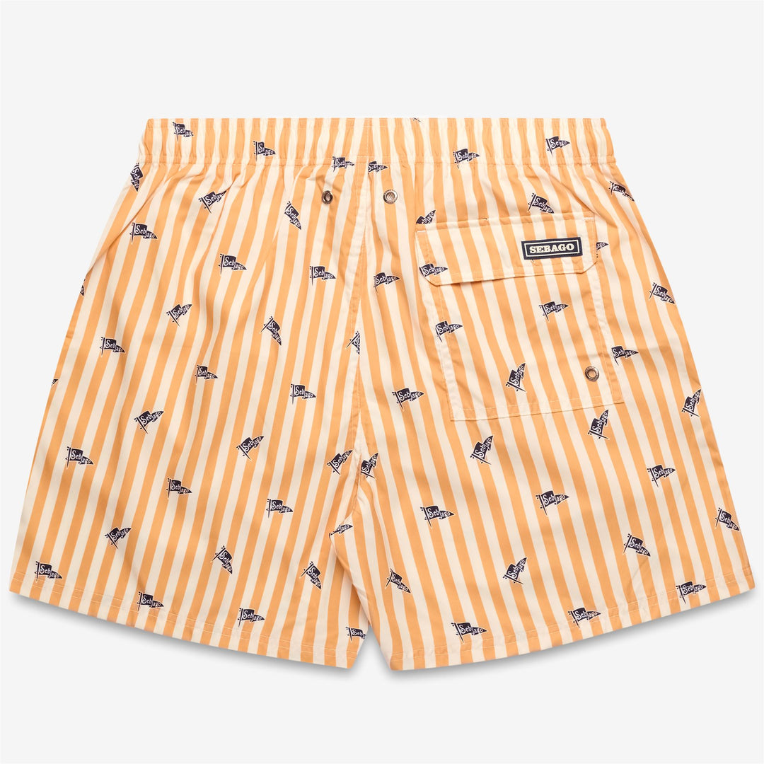 Off White Yellow Men's Nautical Swim Trunks with Quick-Dry Fabric main