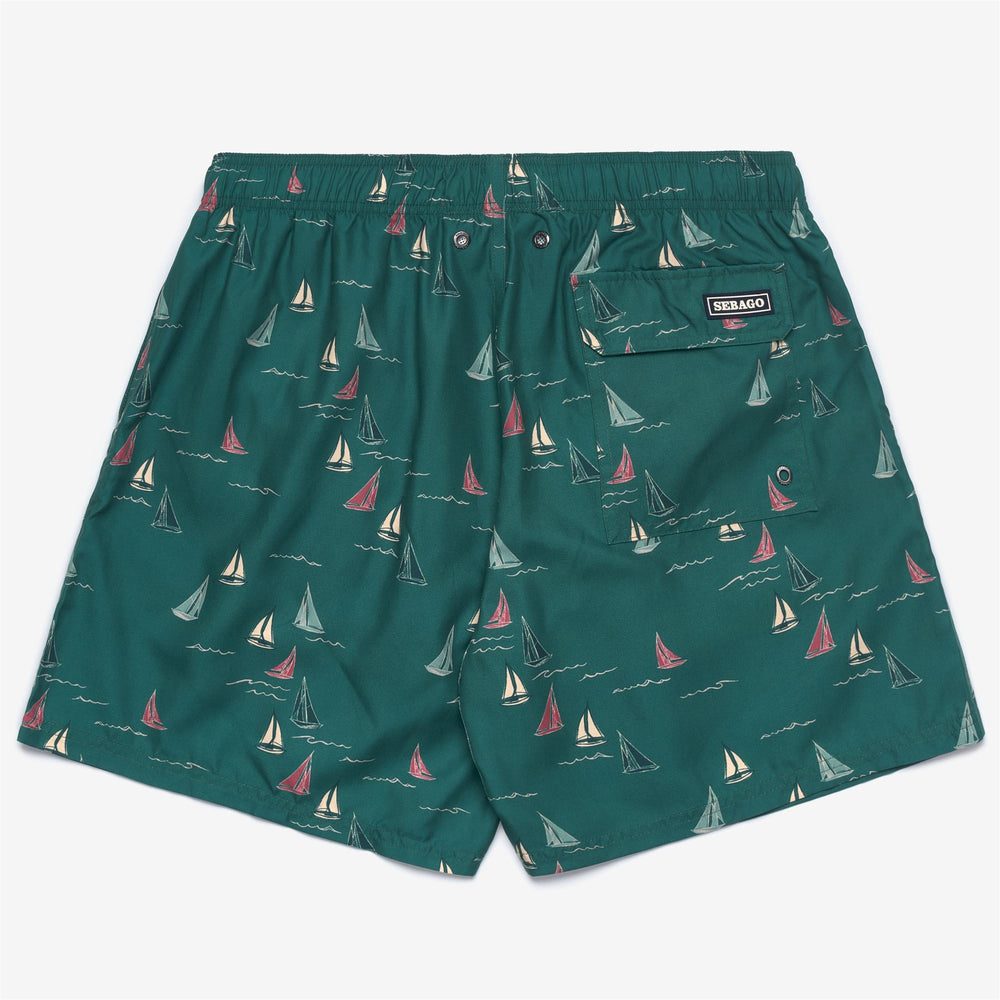 Fancy Green Men's Yachting Swim Trunks with Quick-Dry Fabric 02