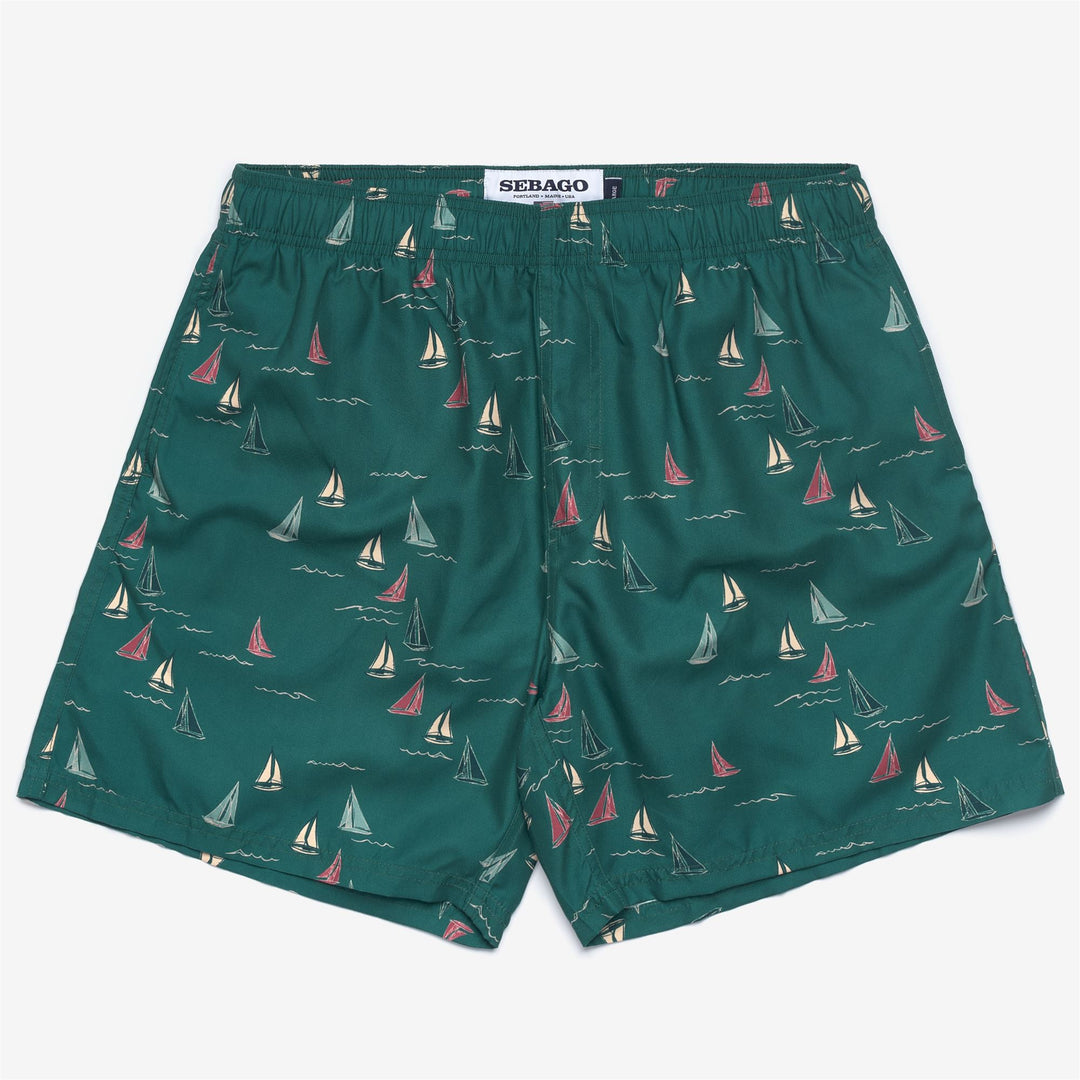 Fancy Green Men's Yachting Swim Trunks with Quick-Dry Fabric 01