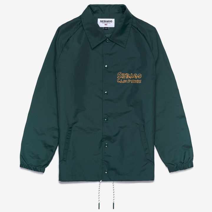 Green Unisex Lightweight Coach Jacket for Leisure with Drawstring Hem 1