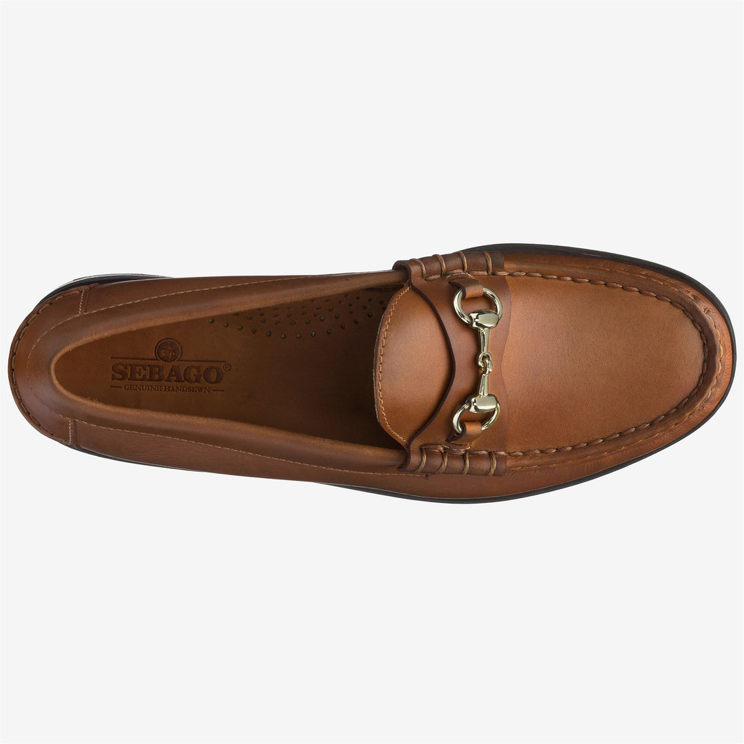 Mocasines de piel marrón para hombre con detalle de bocado de caballo main