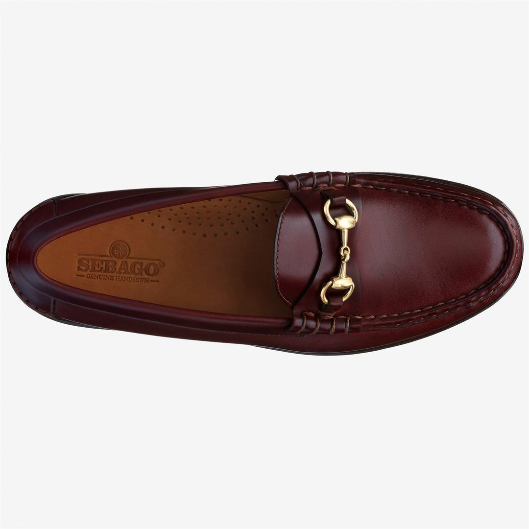 Mocasín de piel marrón oscuro para hombre con detalle de bocado de caballo main
