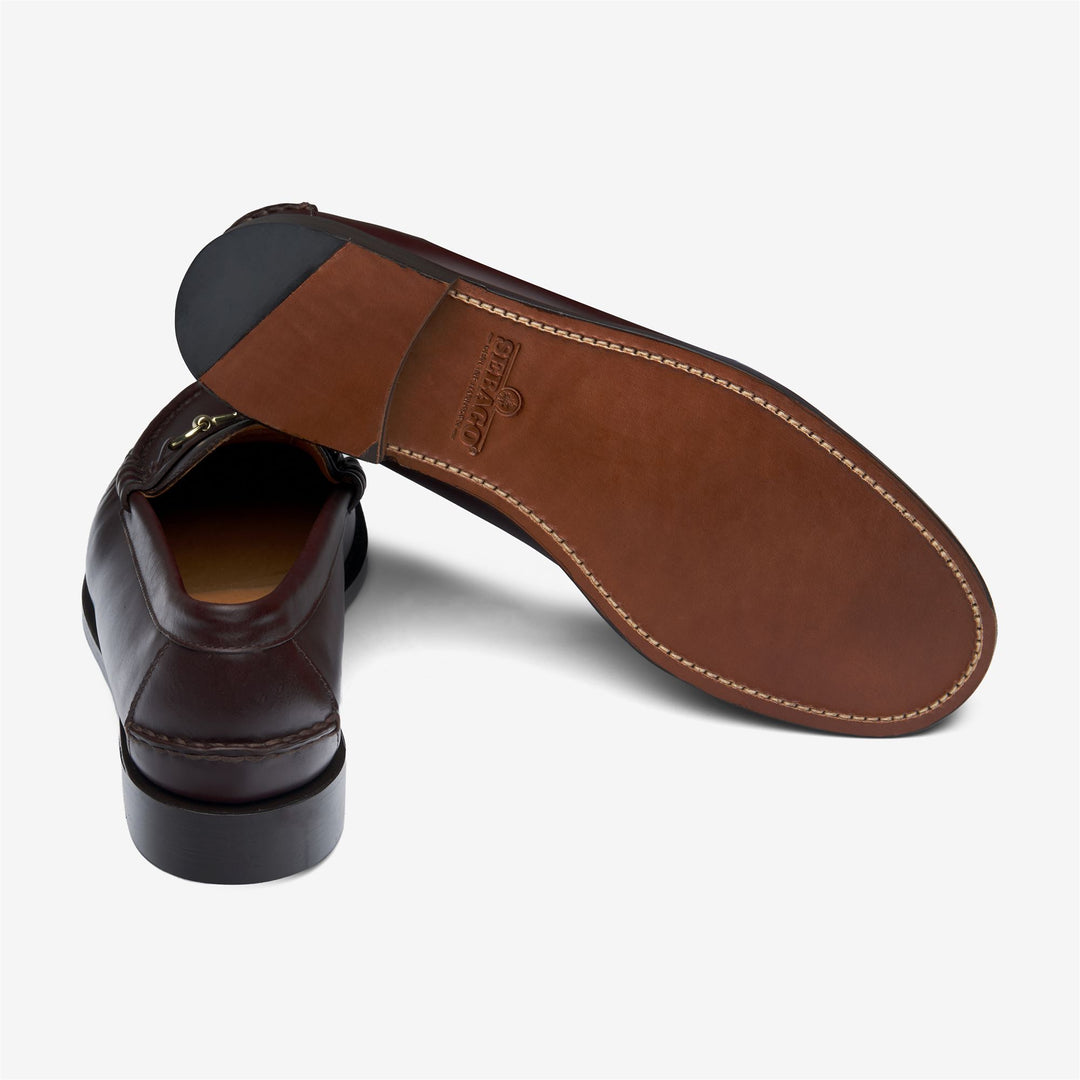 Mocassins en cuir marron foncé pour homme avec détail mors main