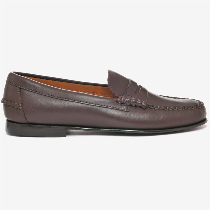 Dark Brown Women's Leather Moccasin Slip-On Shoes 1