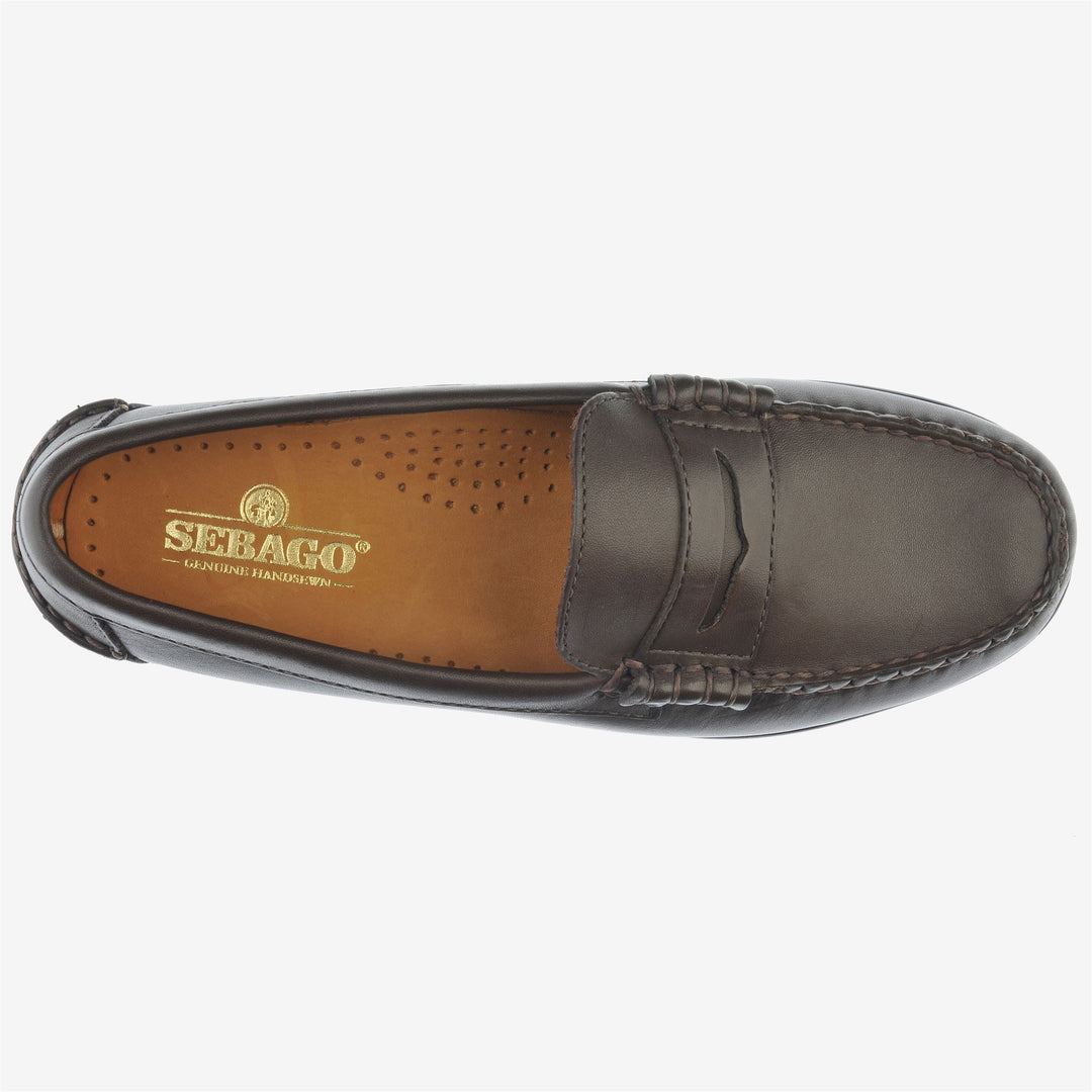 Dark Brown Women's Leather Moccasin Slip-On Shoes main
