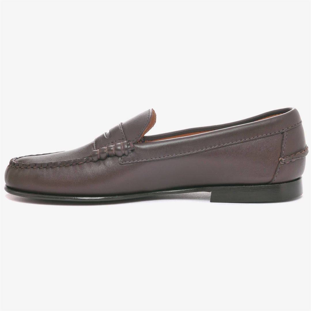 Dark Brown Women's Leather Moccasin Slip-On Shoes main