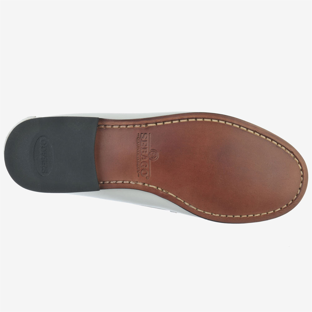 Mocassini casual da donna in pelle bianca, modello slip-on 02