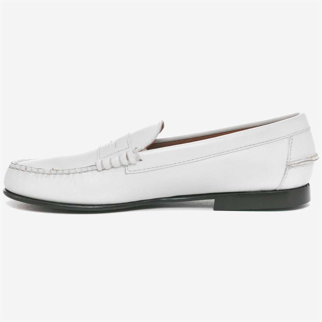 White Women's Casual Leather Moccasin Slip-On main