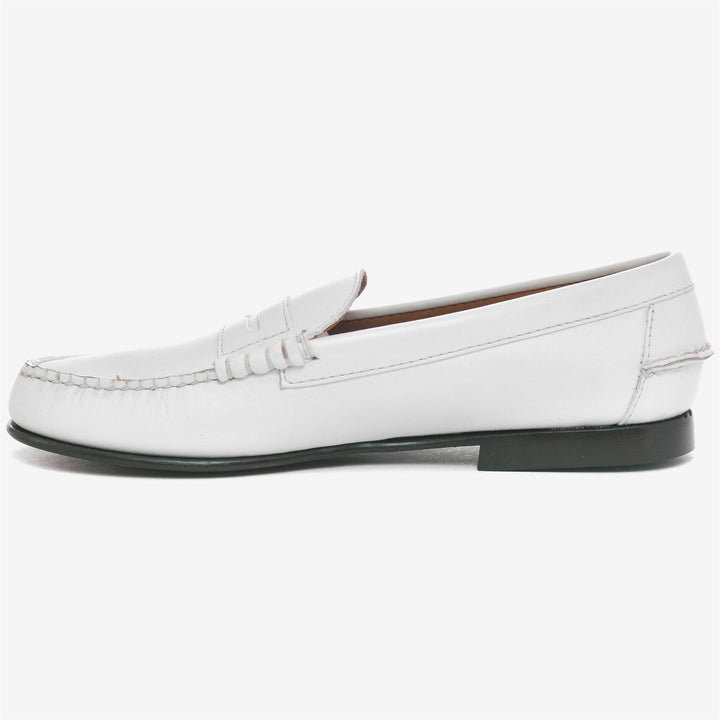 White Women's Casual Leather Moccasin Slip-On 3