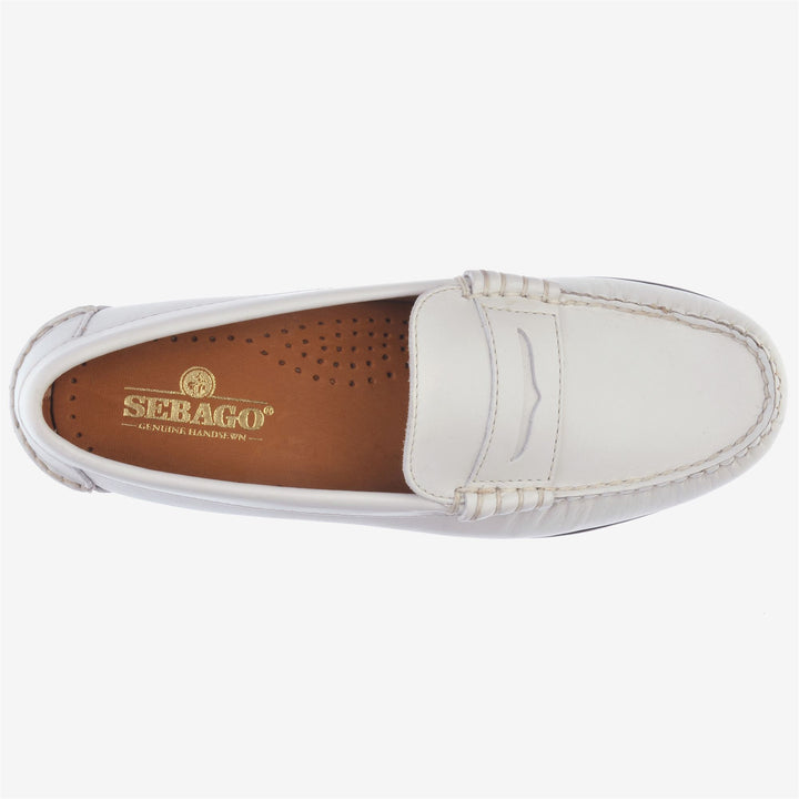 Mocassins décontractés en cuir blanc pour femmes 4