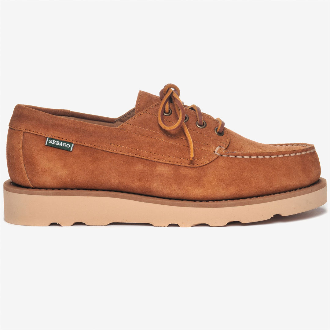 Mocasines de caña baja de ante marrón moca para hombre 01