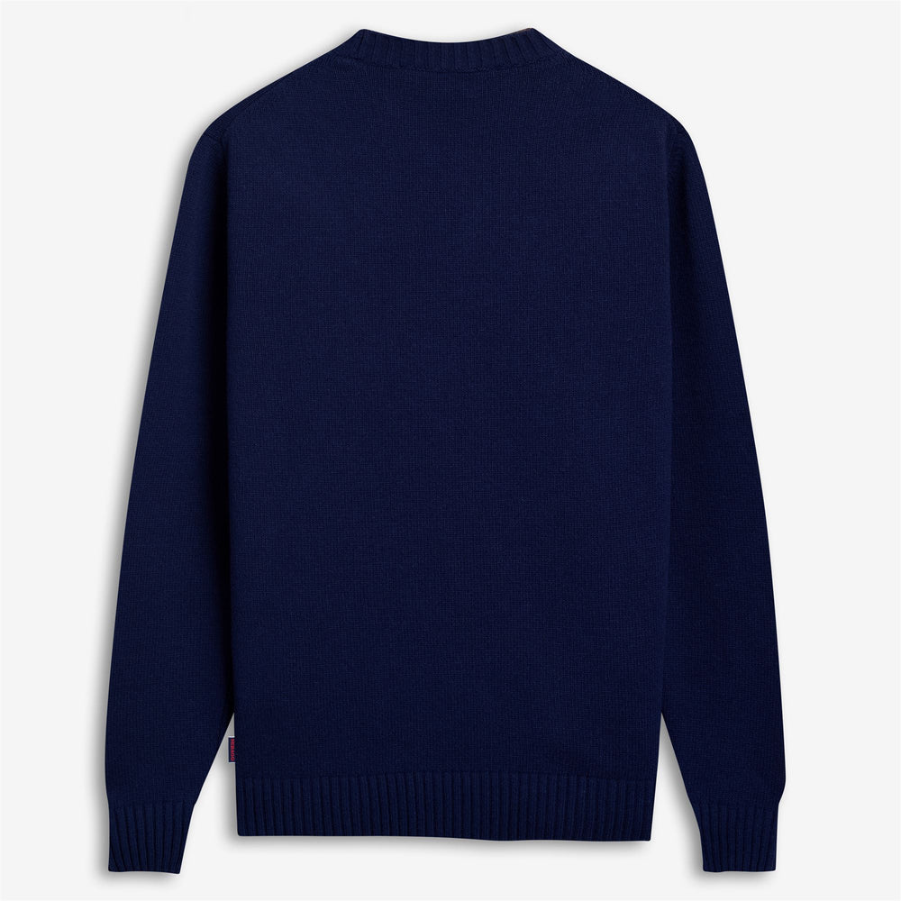 Pull en maille bleu marine pour homme, coupe classique 02