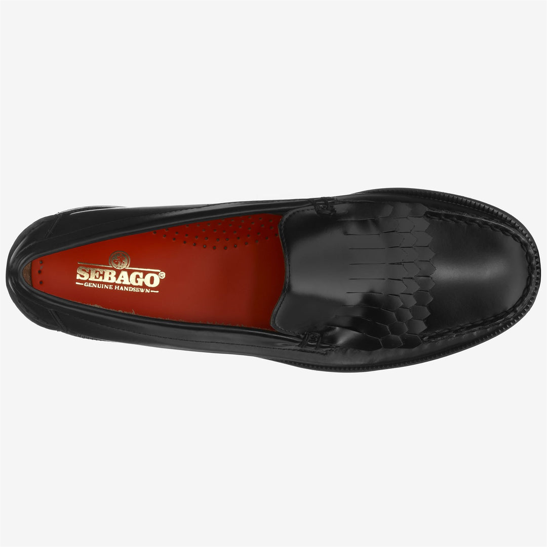 Mocassini da Lavoro Uomo Neri con Dettaglio Frange Sovrapposte main