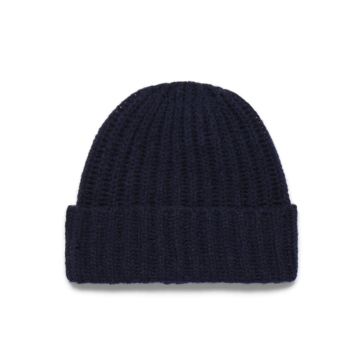 Bonnet unisexe en laine bleu marine 1