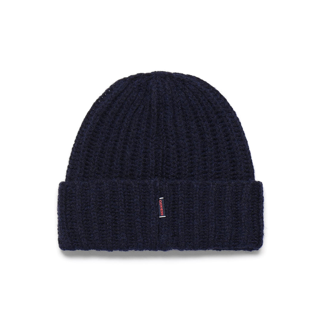 Bonnet unisexe en laine bleu marine main