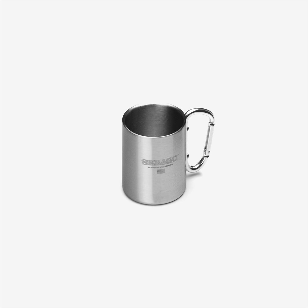 Silver grey Unisex Travel Mug with Carabiner Hook 01