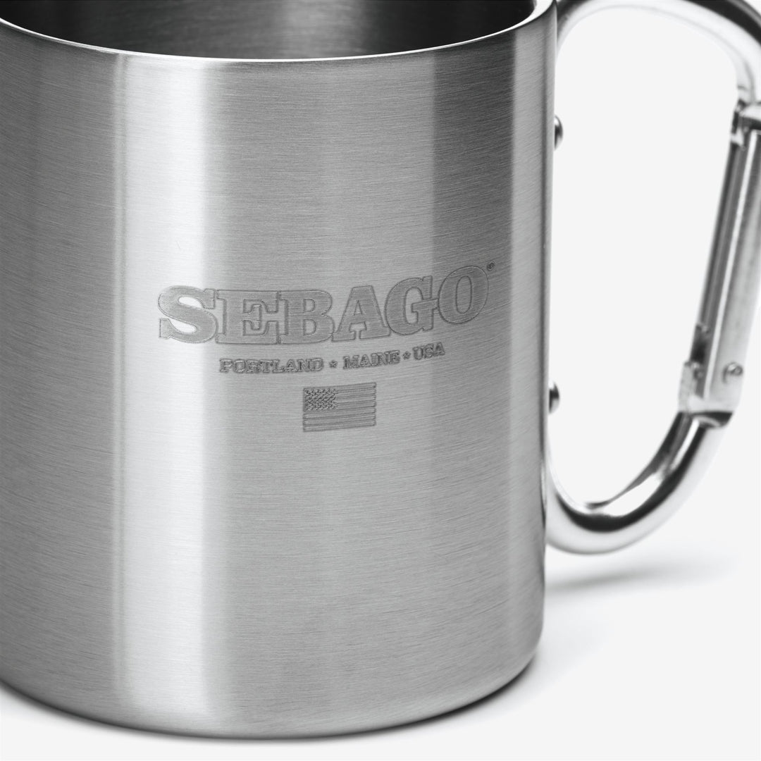 Silver grey Unisex Travel Mug with Carabiner Hook main
