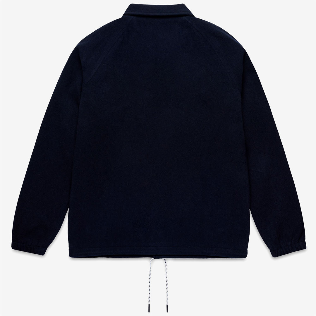 Veste en laine unisexe mi-longue bleu foncé inspirée du baseball main