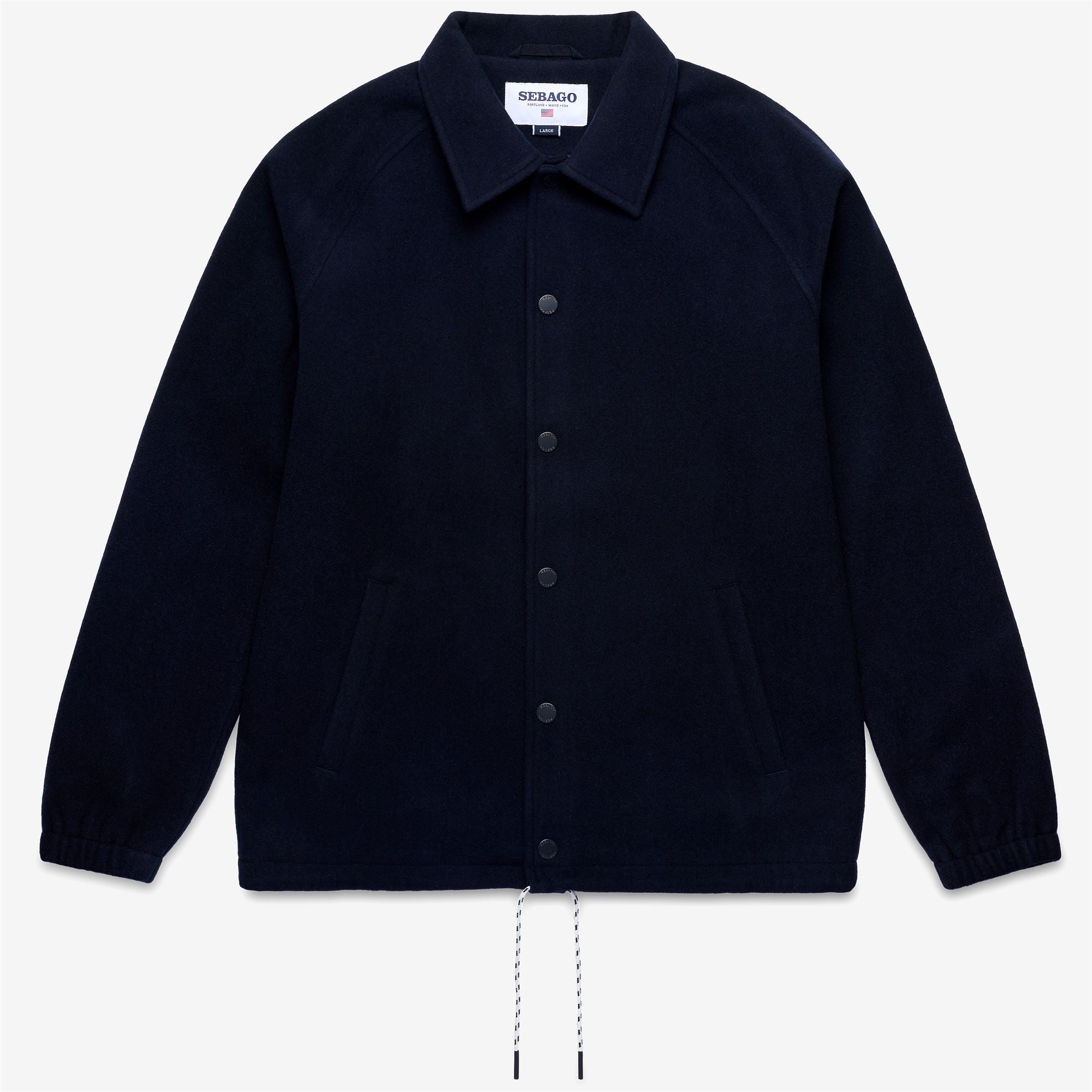 Dark blue Unisex Mid-Length Baseball Inspired Wool Jacket | Sebago