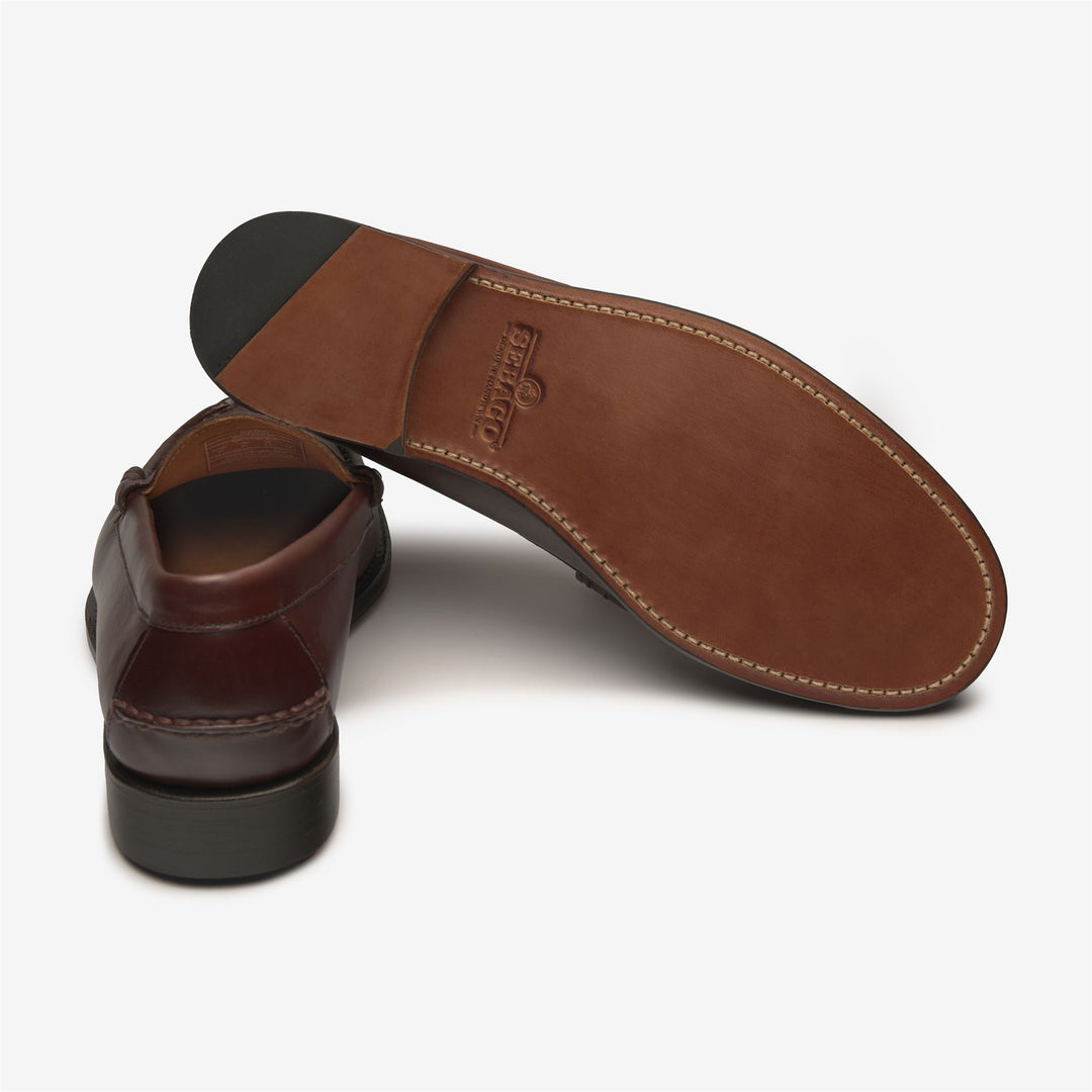 Mocassini da uomo in pelle marrone scuro main