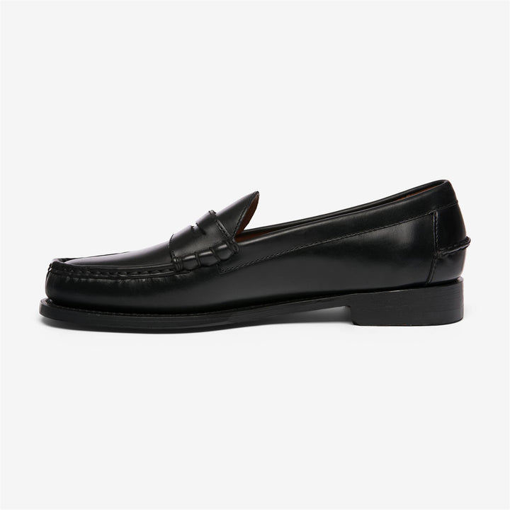 Black Men's Leather Moccasin Penny Loafers 3