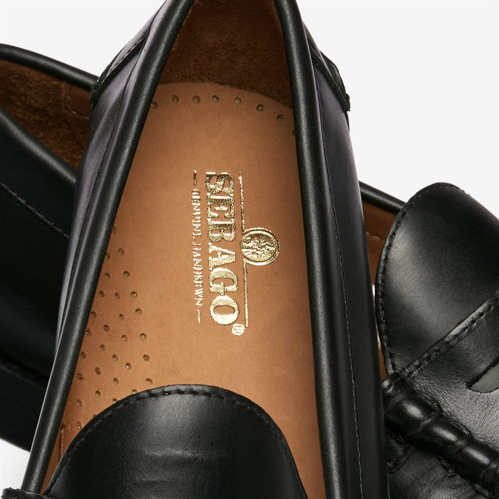 Mocassini da uomo in pelle nera con penny loafers 5
