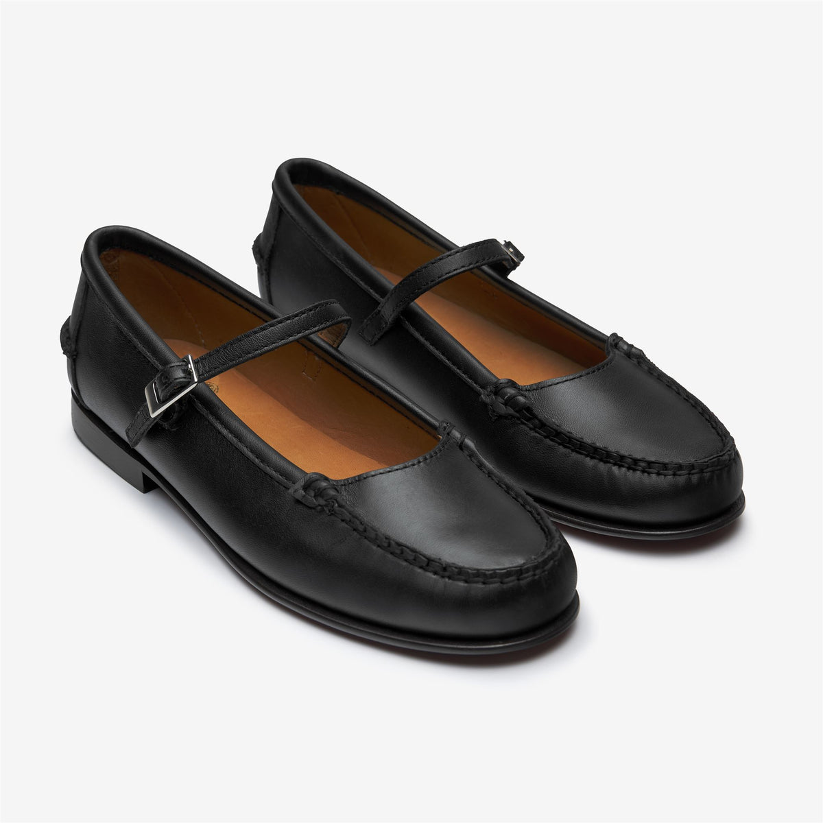 Black Women's Leather Ballet Flat
