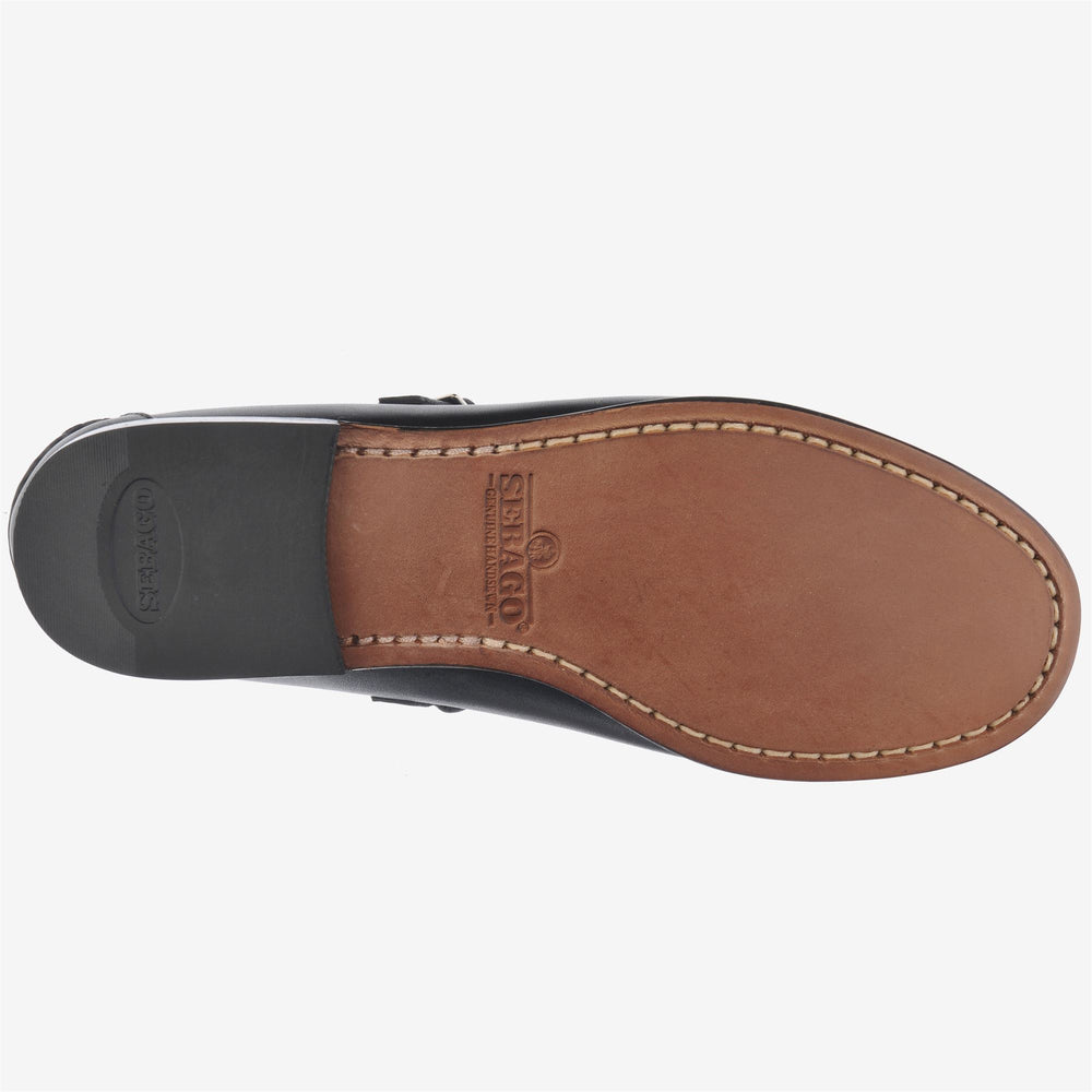 Mocassini da donna neri in pelle, modello ballerine casual 02