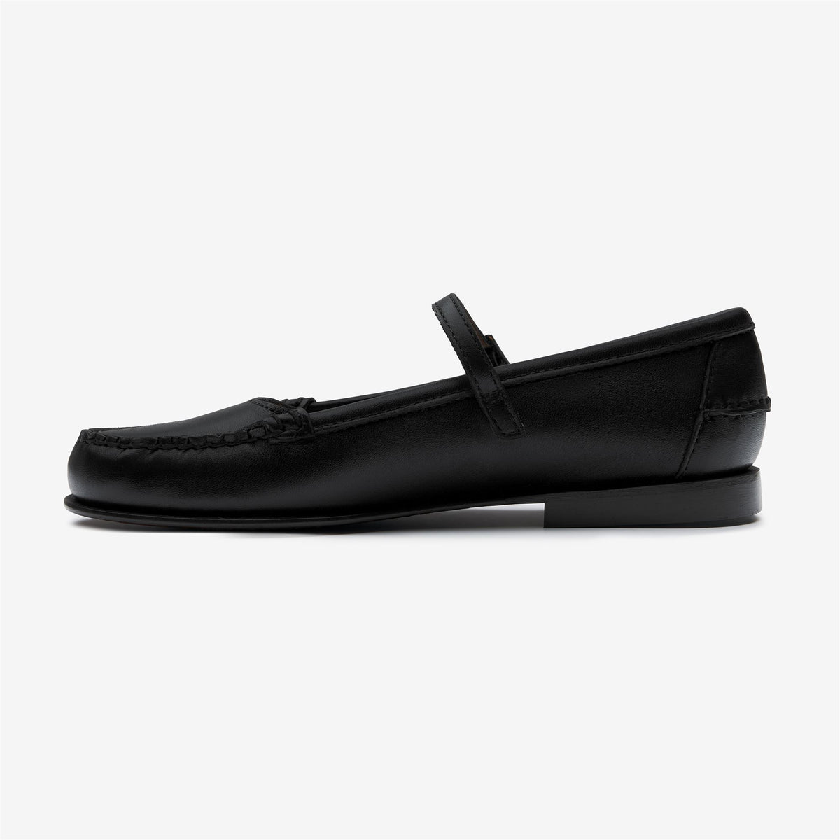 Black Women's Leather Ballet Flat