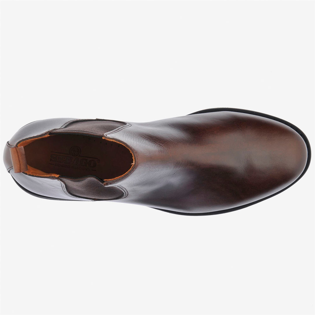 Bottines Chelsea en cuir marron foncé pour homme, idéales pour le travail main
