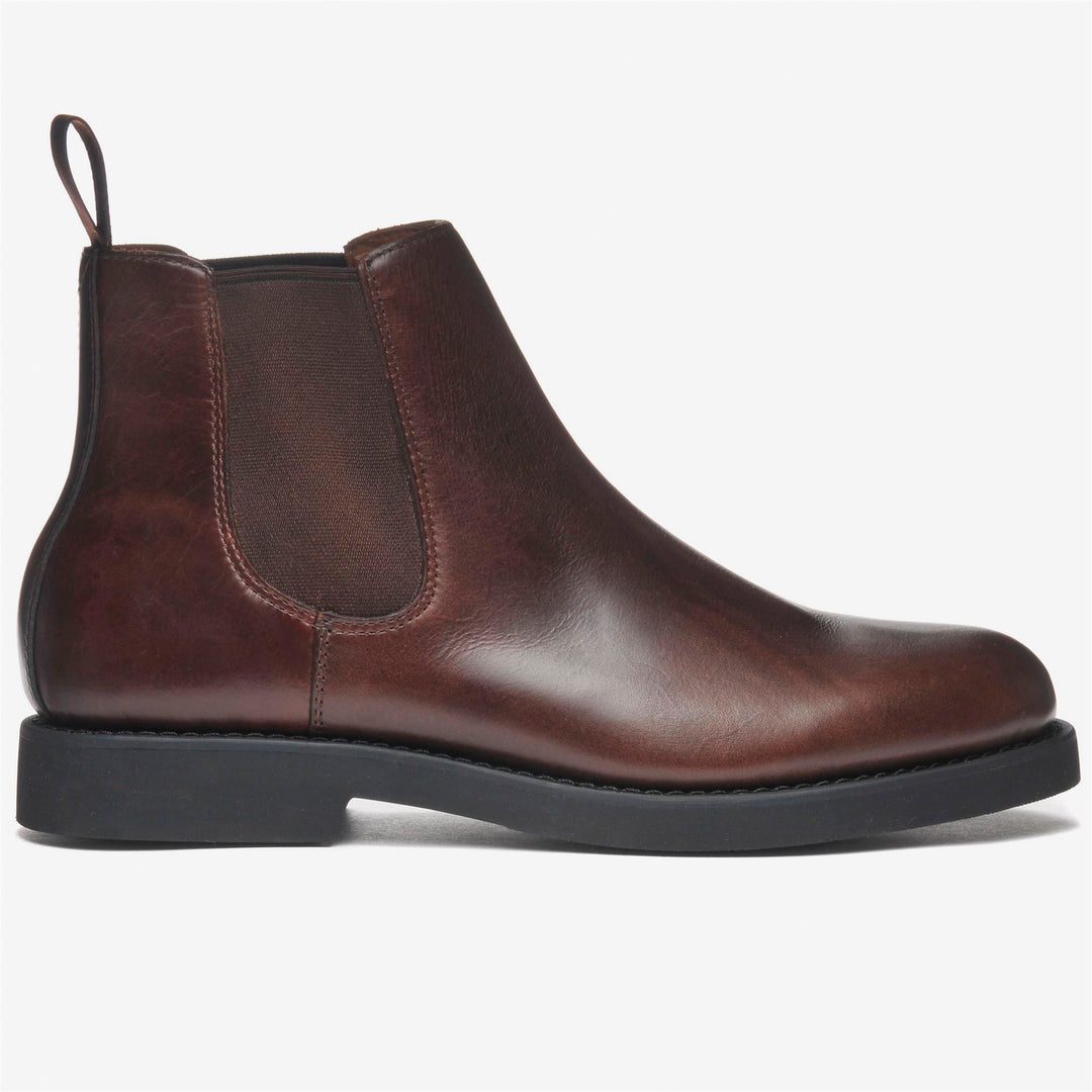Bottines Chelsea en cuir marron foncé pour homme, idéales pour le travail 01