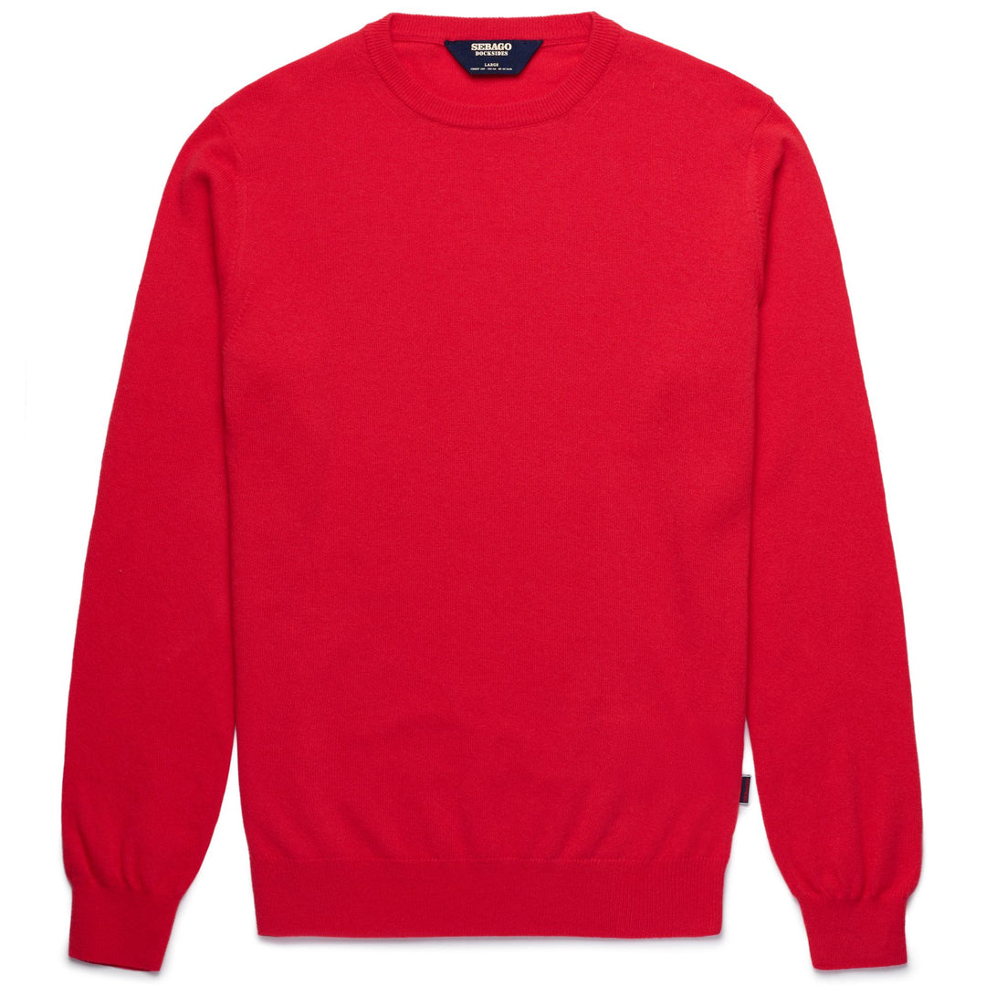 Red Men's Yachting Knitwear Jumper in Warm Wool Blend 01