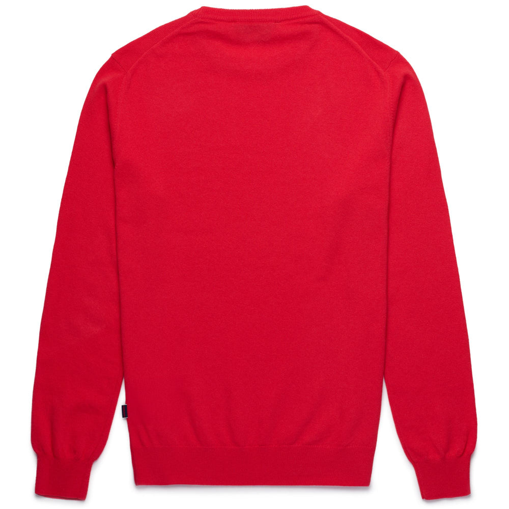Red Men's Yachting Knitwear Jumper in Warm Wool Blend 02