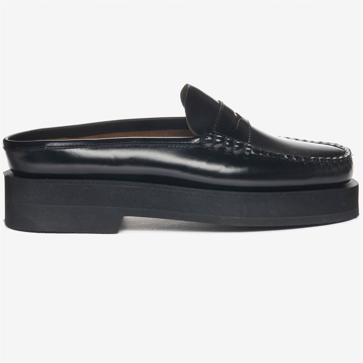 Black Women's Leather Mule Loafer