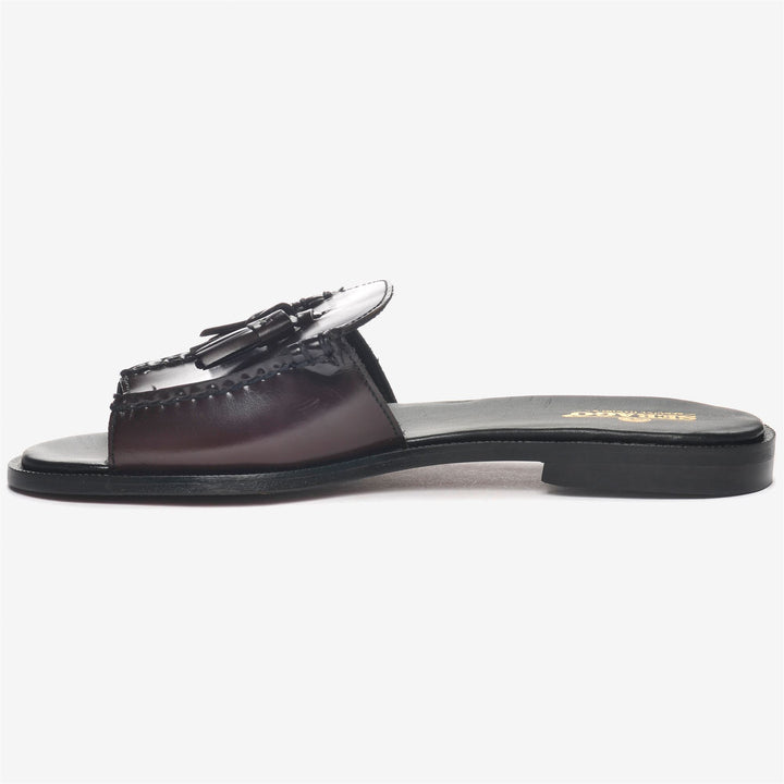 Mocassins décontractés à enfiler pour femmes, couleur bordeaux rouge, avec tige en cuir 3