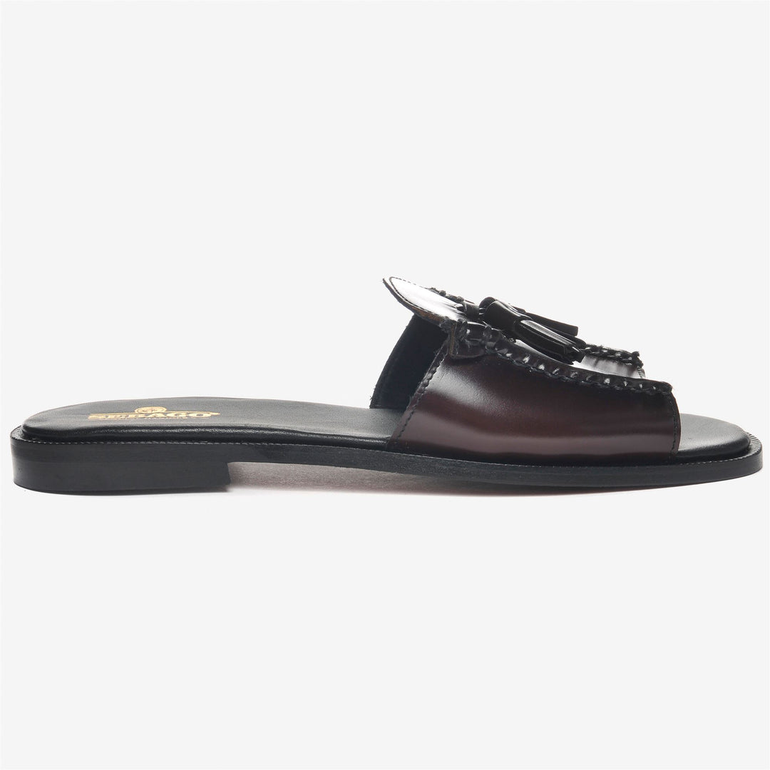 Mocassini Casual Donna Slip-On in Pelle Rosso Borgogna 01