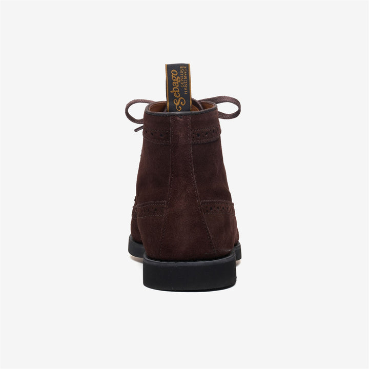 Dunkelbraune Herren-Stiefeletten aus Wildleder mit Schnürung für den Alltag 5