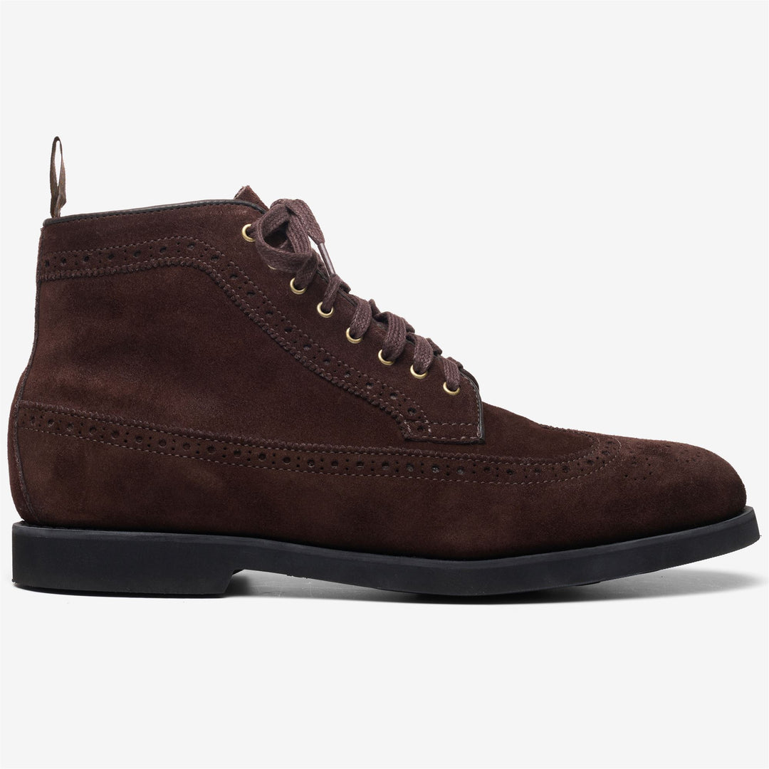 Dark Brown Men's Suede Laced Ankle Boots for Everyday Wear 01