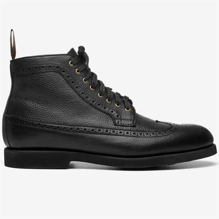 Bottines noires à lacets en cuir vieilli pour homme 1