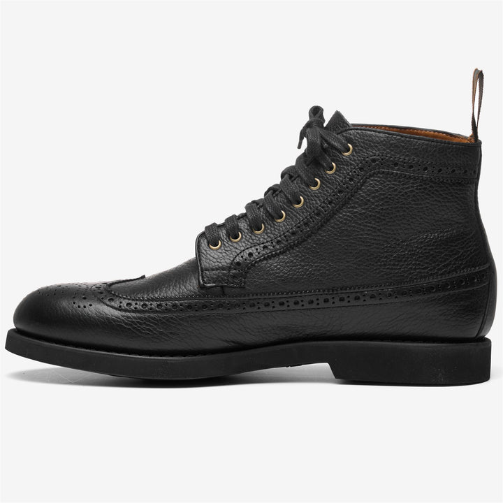 Bottines noires à lacets en cuir vieilli pour homme 3