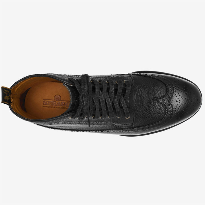 Bottines noires à lacets en cuir vieilli pour homme 4