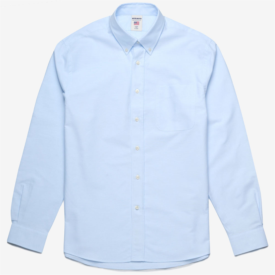 Camisa náutica azul celeste con botones para hombre en algodón main