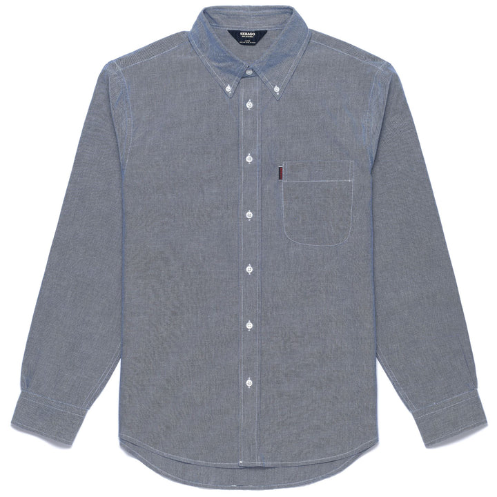 Azure Blue Men's Button-Down Yachting Shirt in Cotton 1
