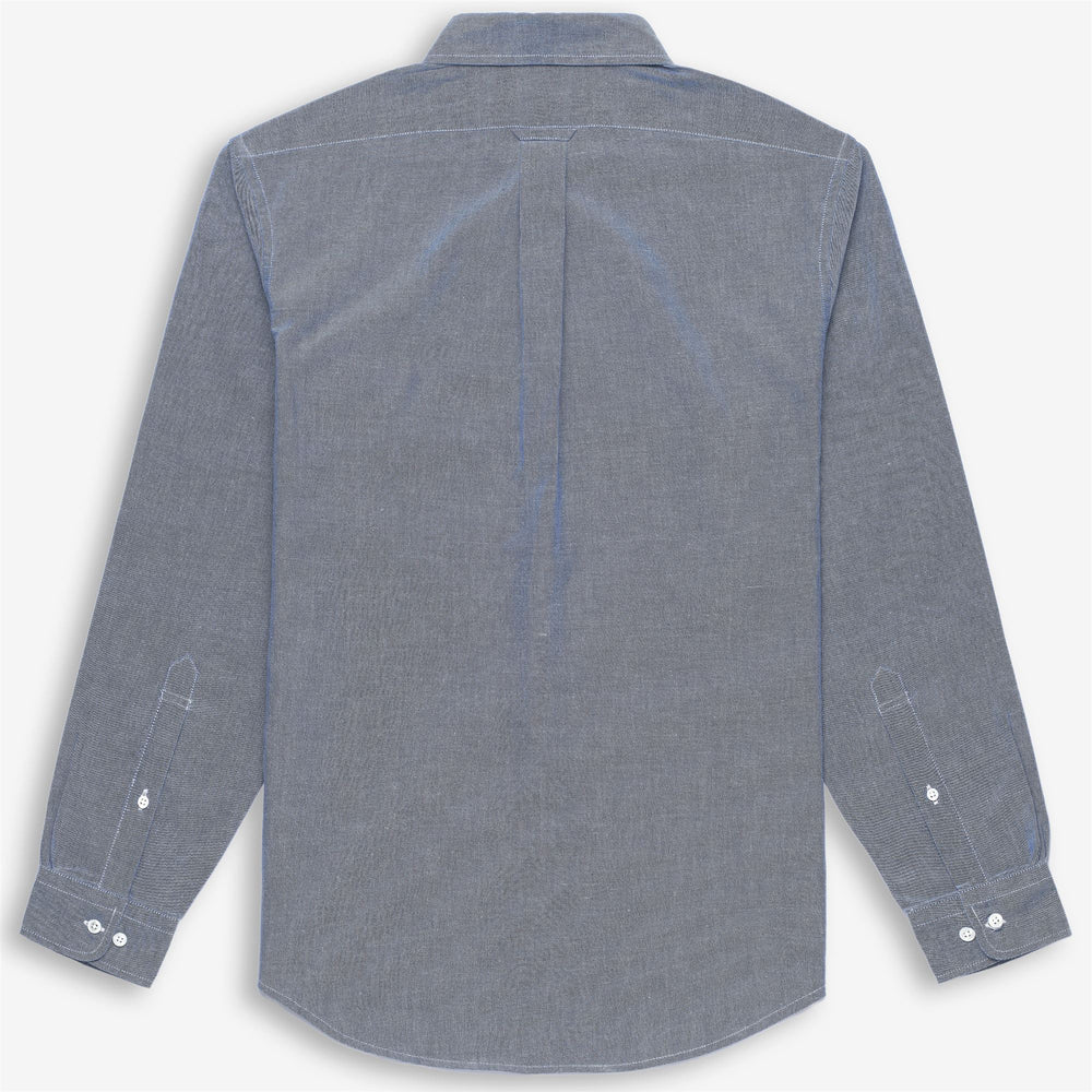 Azure Blue Men's Button-Down Yachting Shirt in Cotton 02