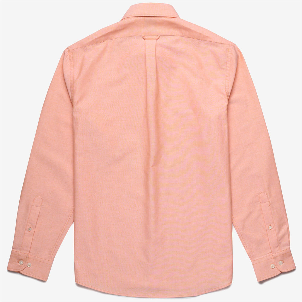 Camisa de algodón con botones para hombre de color naranja 02