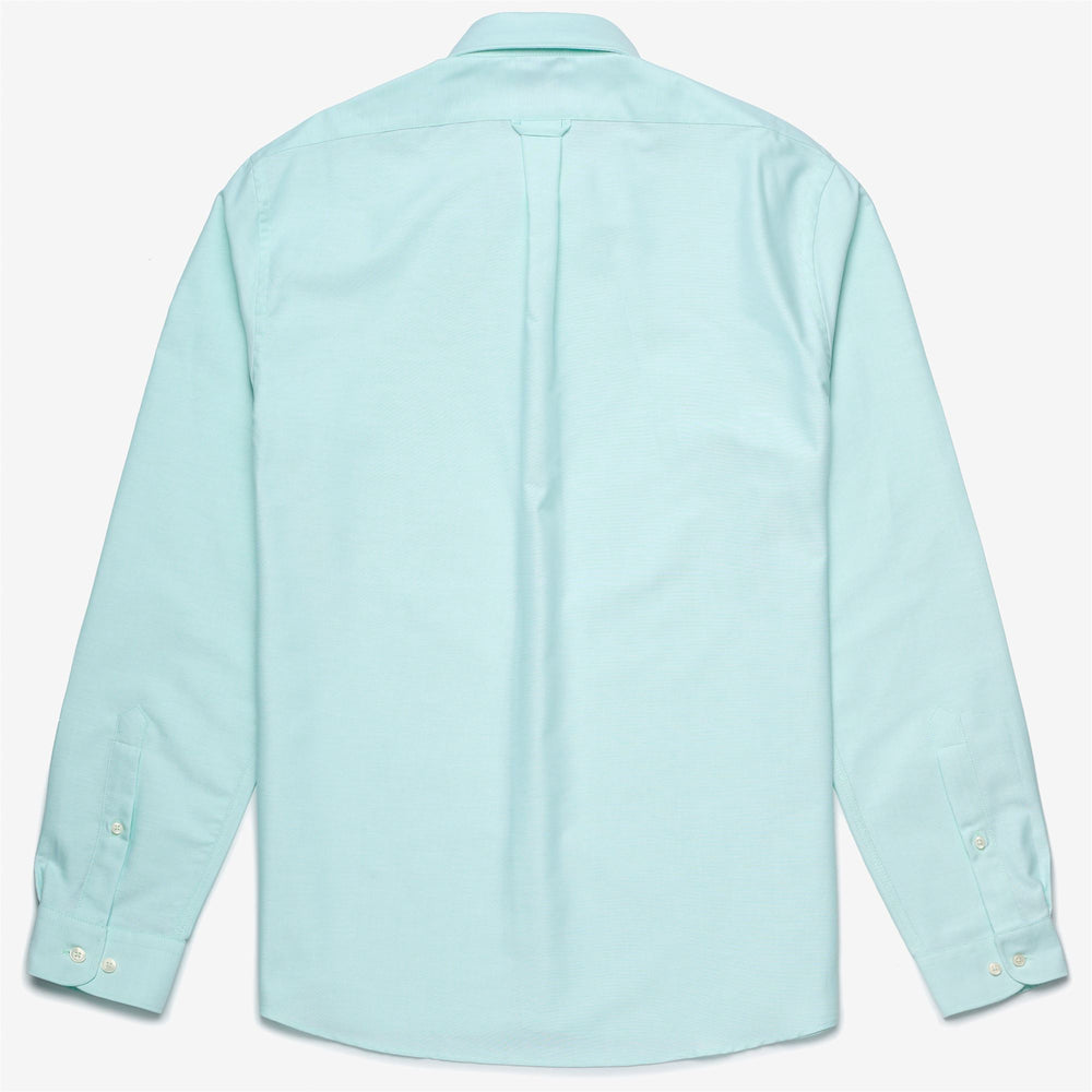 Camisa náutica de algodón con botones para hombre, color verde polvoriento 02