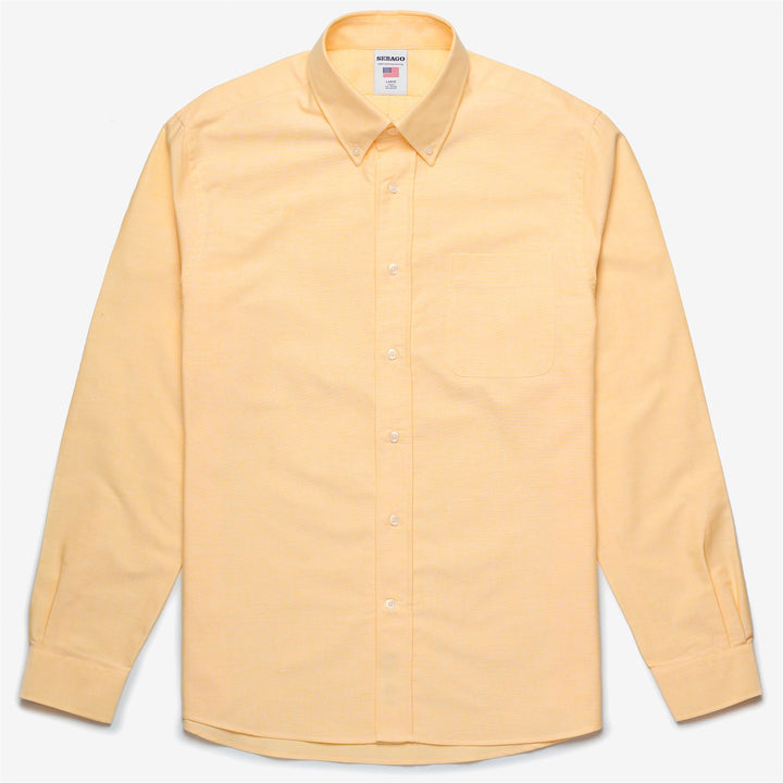 Chemise de yachting boutonnée jaune pour homme en coton 1